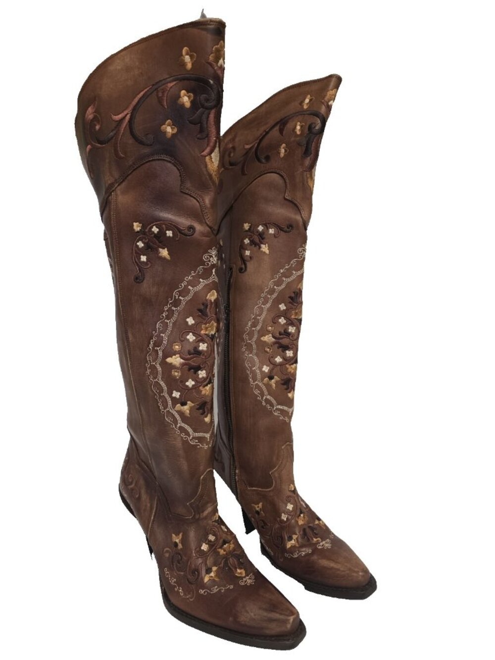 Dan Post Women's DP80028 Bernadette Western Snip Toe Boot Brown Size 8M